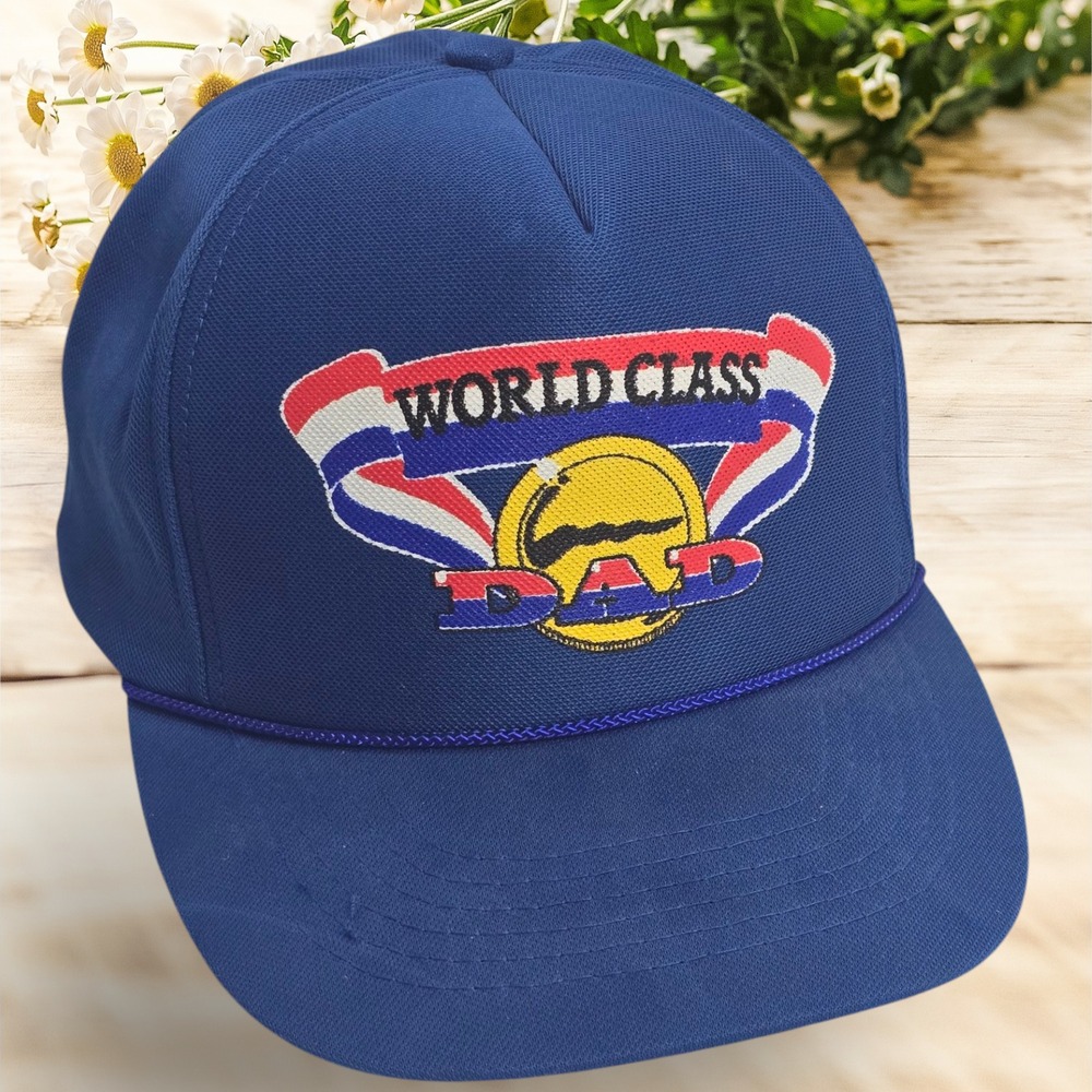 Vintage World Class Dad Snapback Baseball Cap Hat Father's Day